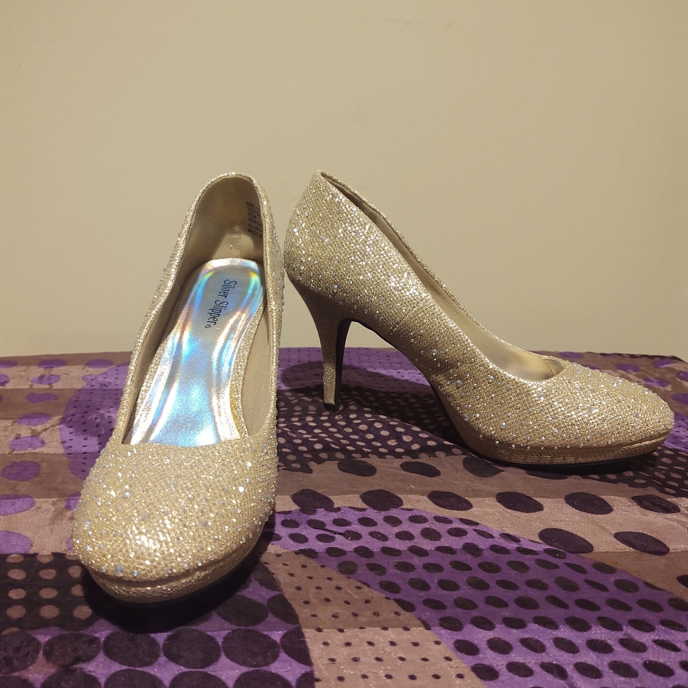 Sparkly Gold Heels
